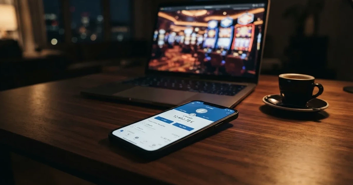 un monedero de criptomonedas en la pantalla de un teléfono mostrando el saldo en Litecoin junto a la interfaz de un casino online