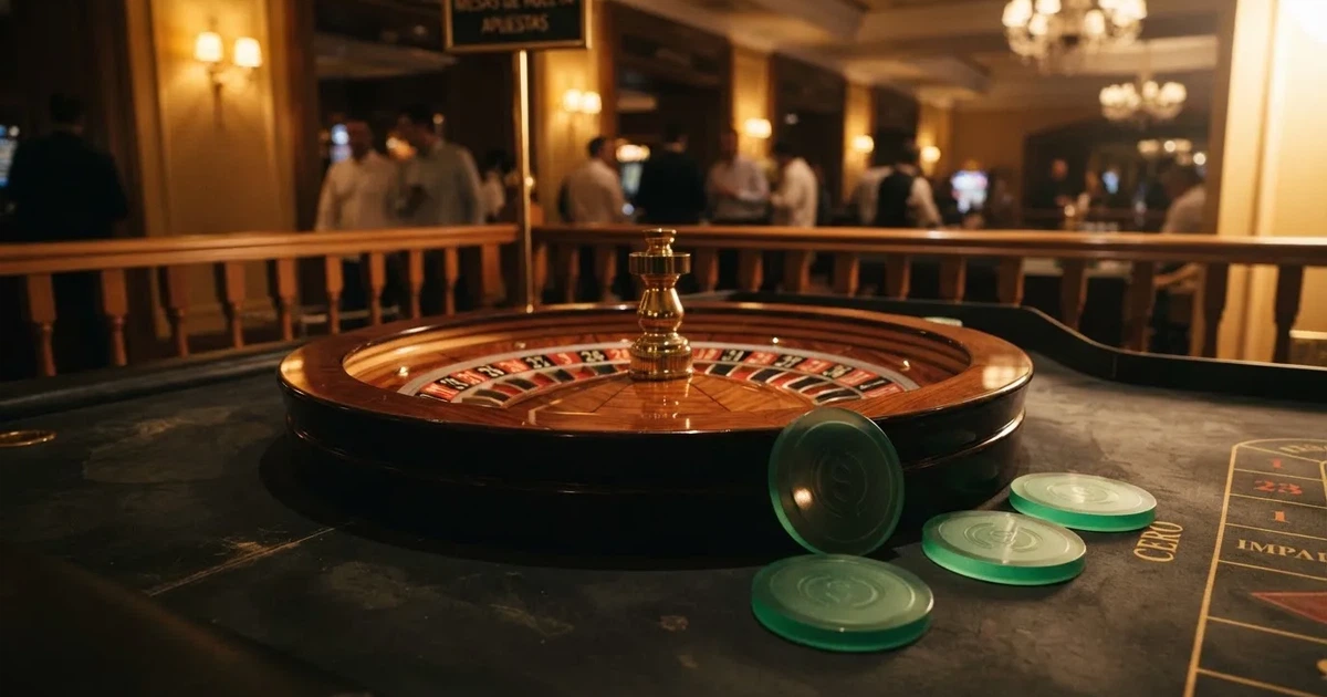 Monedas de USDC sobre una mesa de ruleta digital con el logo de Circle