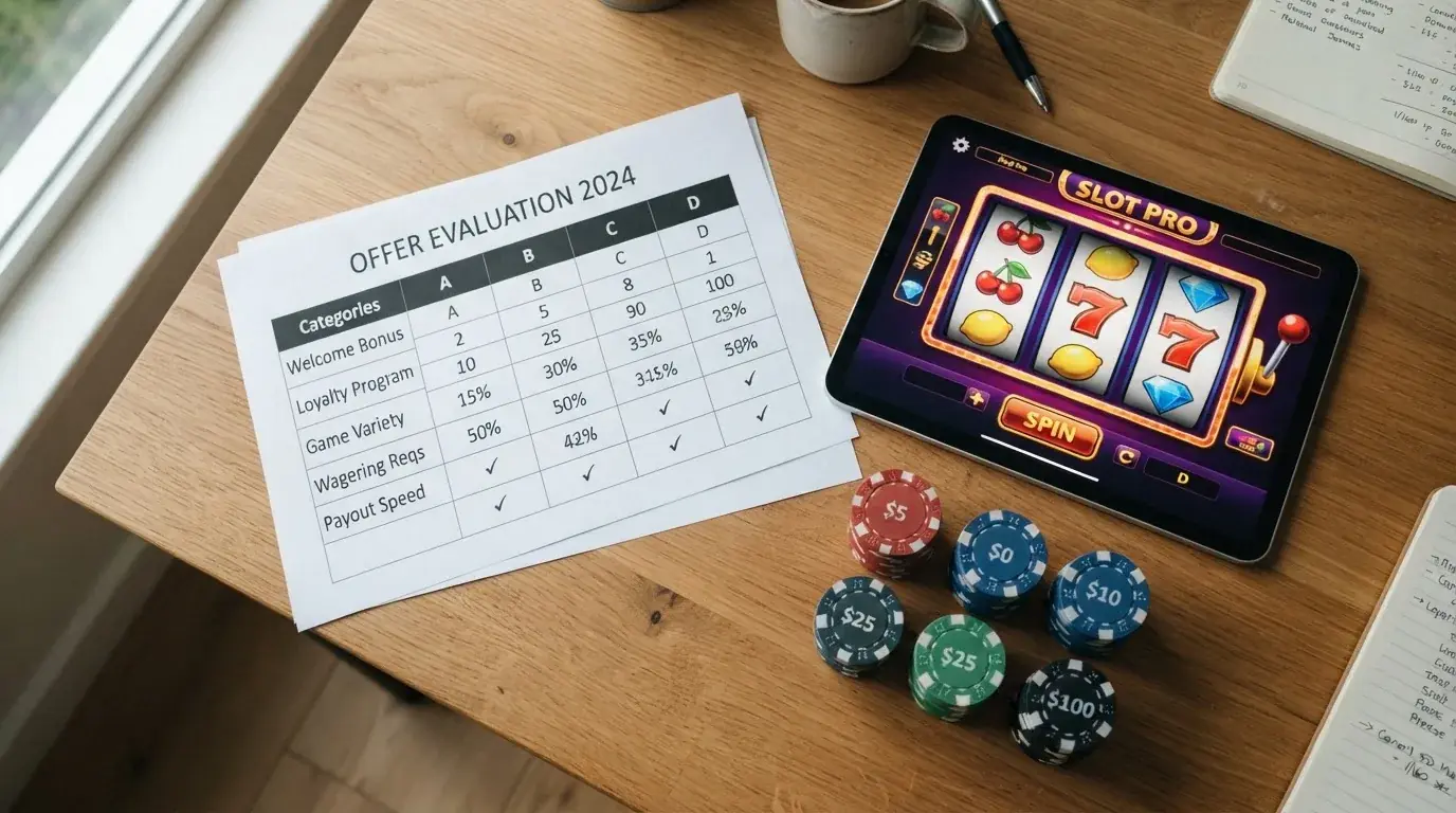 Una tabla comparativa con los logotipos y cifras clave de los operadores destacados ordenados por tipo de oferta sin depósito