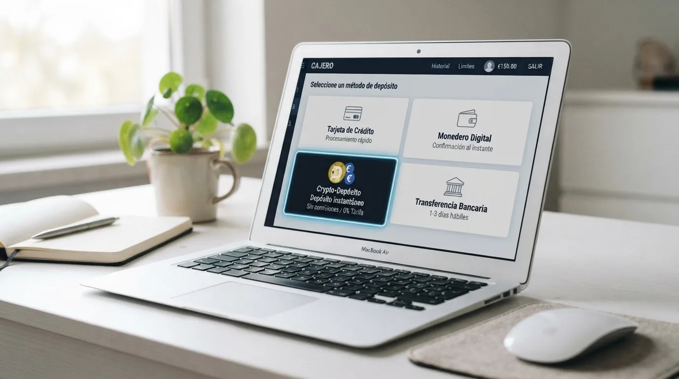 Captura de pantalla del interfaz de pago de un casino online con las opciones de depósito, destacando el botón de Bitnovo Pay junto al símbolo de Dogecoin