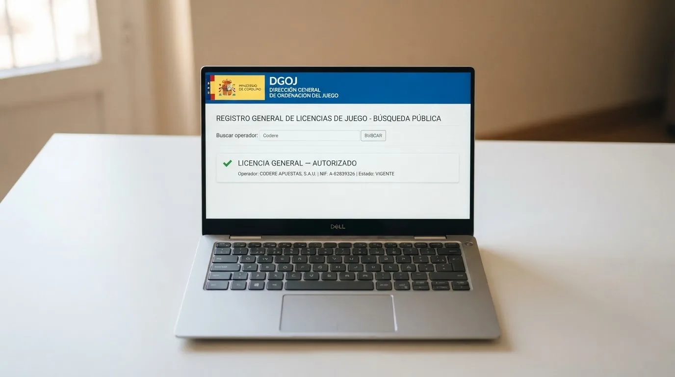 Captura del buscador del registro oficial de operadores de la DGOJ en ordenacionjuego.es con un operador consultado
