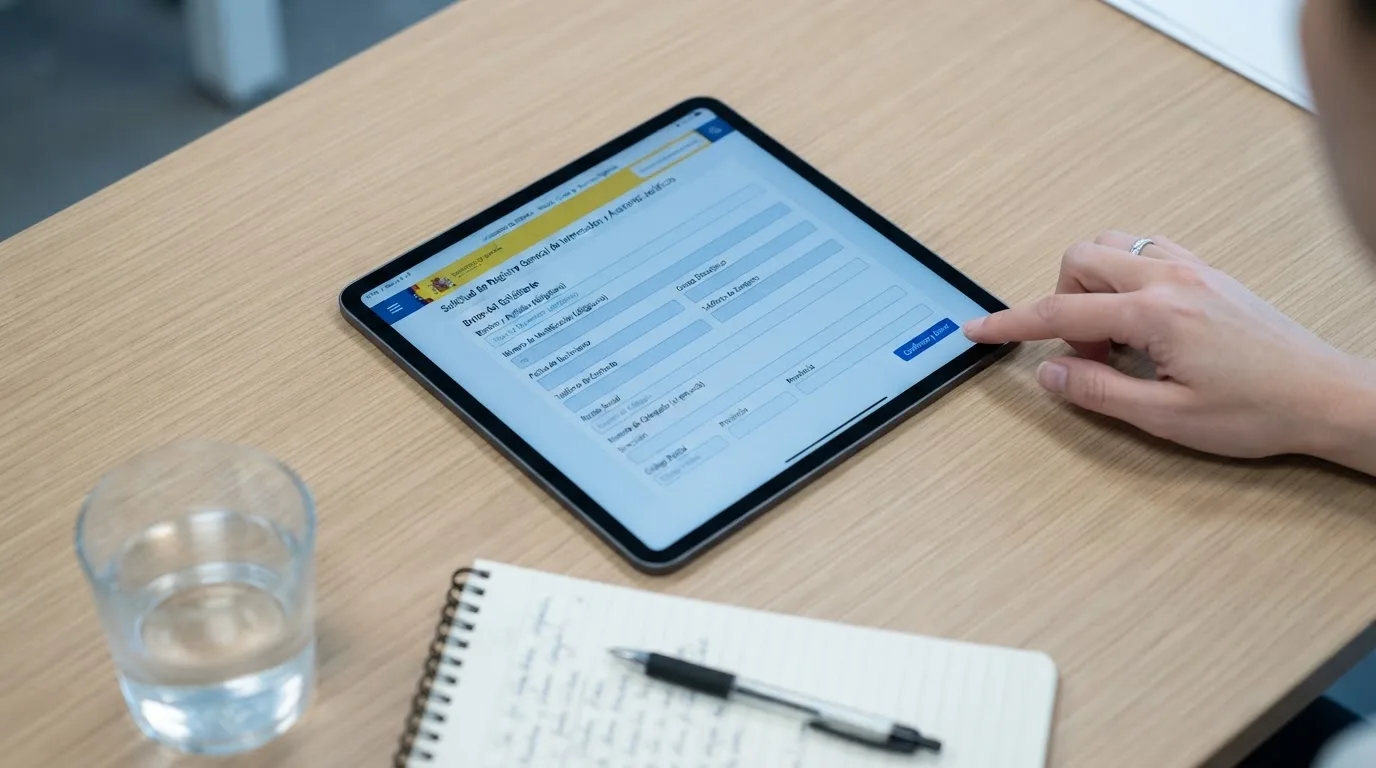 Pantalla de la sede electrónica de la DGOJ con el formulario de inscripción al RGIAJ